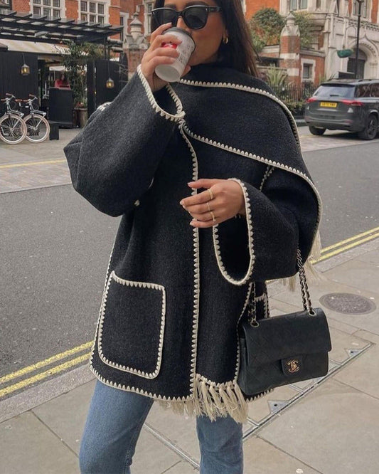 SUMA - Hepburn Style Woolen Cape Coat SSO4521